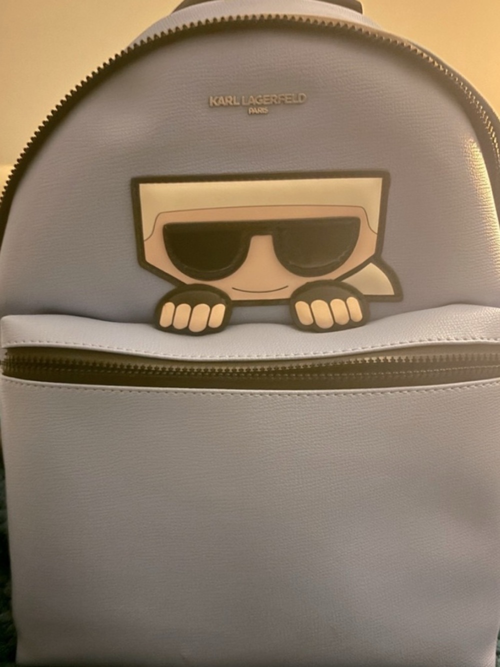 Karl Lagerfeld Light Blue  Backpack with Icon Patch